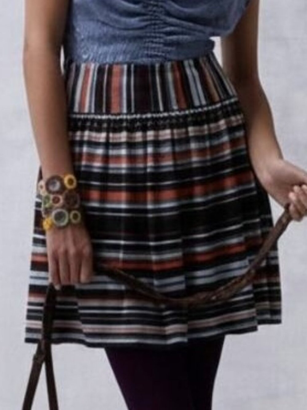 Anthropologie Sparrow Lima Lines Striped Sweater Skirt